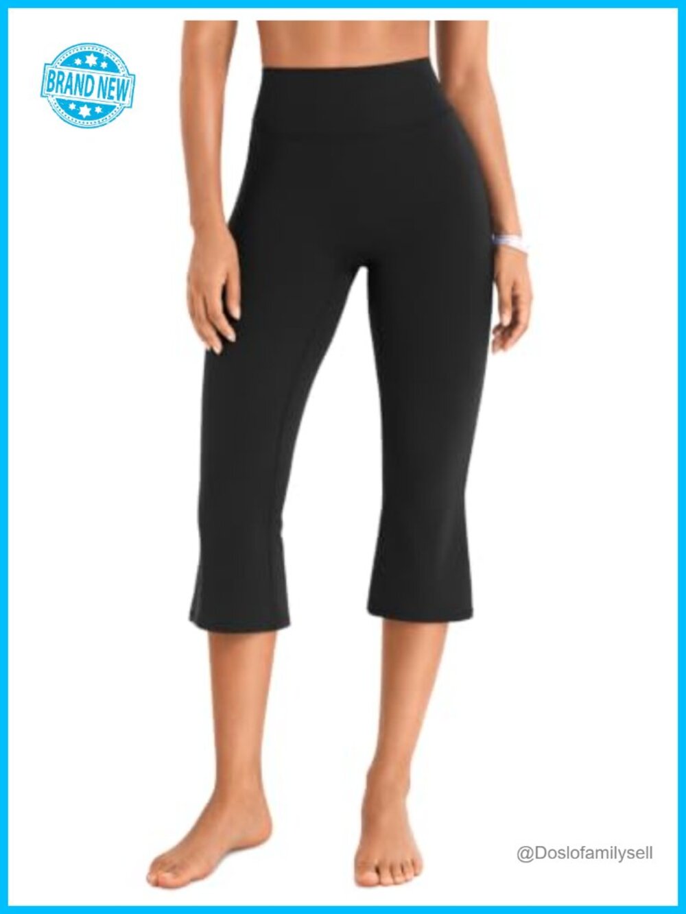 High Waist Capri Flare Leg Yoga Pants Ruched Booty Lifting Slim Fit